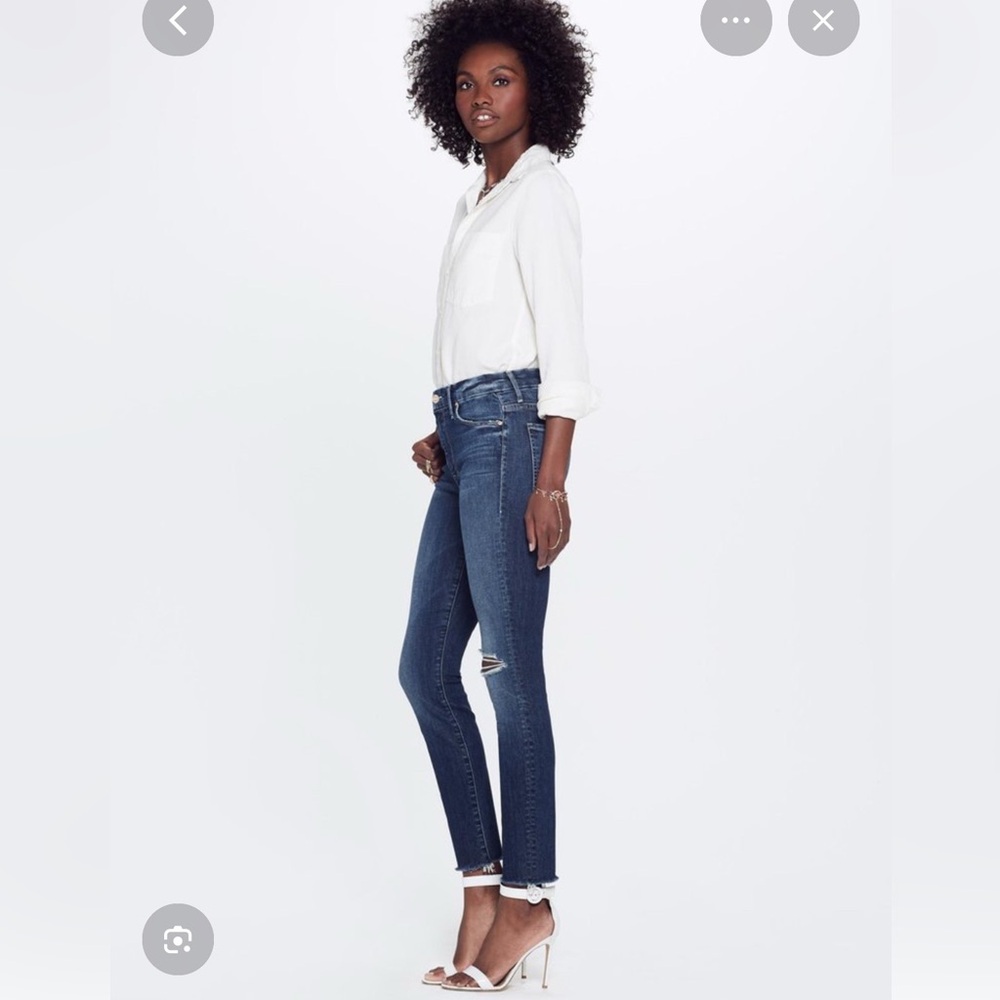 Mother Denim The Looker Ankle Fray jeans Dark blue 25